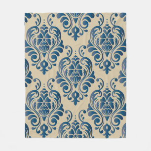 Manta Polar Patrón sin fisuras de adorno floral de Damasco