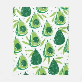 Manta Polar Patrón sin foco con aguacates. Sello texturado. vi