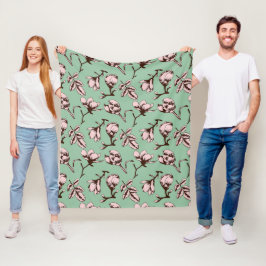 Manta Polar Patrón sin foco con brotes de flores de los árbole