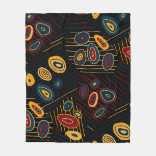 Manta Polar Patrón sin foco con garabatos abstractos modernos.