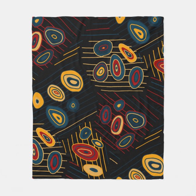 Manta Polar Patrón sin foco con garabatos abstractos modernos. (Anverso)