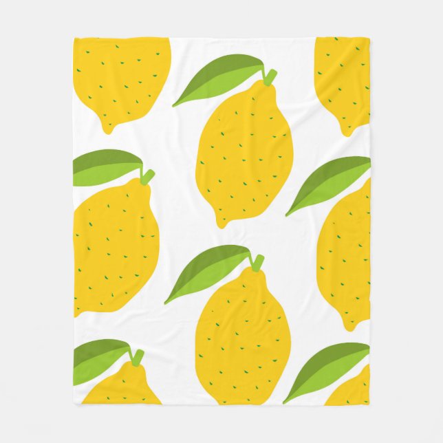 Manta Polar Patrón sin foco con limón fresco amarillo (Anverso)