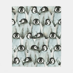 Manta Polar Patrón sin foco con pingüinos lindos