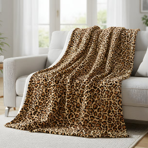 Manta Polar Patrón sin foco de leopardo