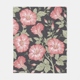 Manta Polar Patrón sin foco. Montaje de flores silvestres de P