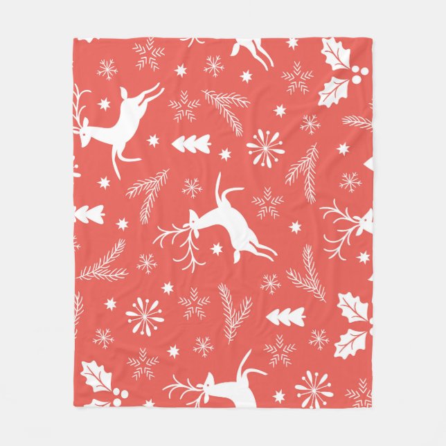 Manta Polar Patrón sin problemas de Navidades festivos (Anverso)