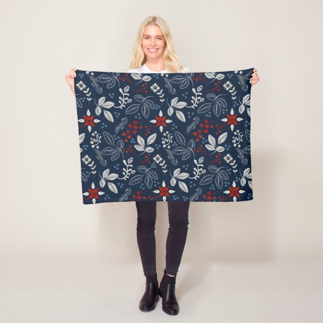 Manta Polar Patrón sin problemas del arte folclórico floral es (In situ)