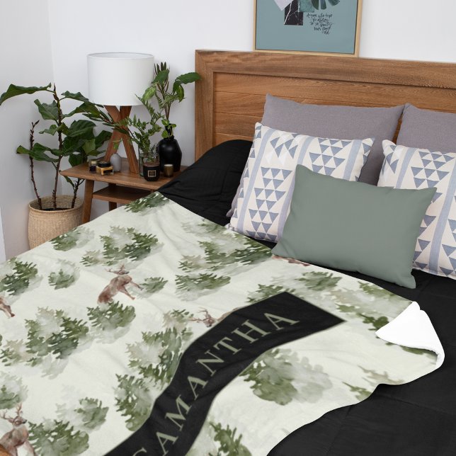 Manta Polar Patrón sin problemas del bosque acuático (Subido por el creador)