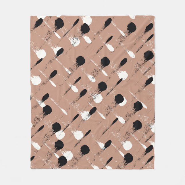 Manta Polar Patrón sin soldadura de franjas geométricas marron (Anverso)