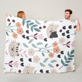 Manta Polar Patrón sin soldadura de gatos de personalizado cor