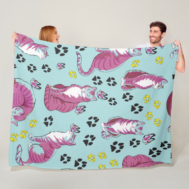 Manta Polar Patrón sin soldadura de gatos de personalizado cor (In situ)