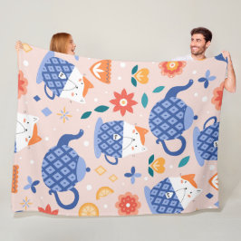 Manta Polar Patrón sin soldadura de gatos de personalizado cor