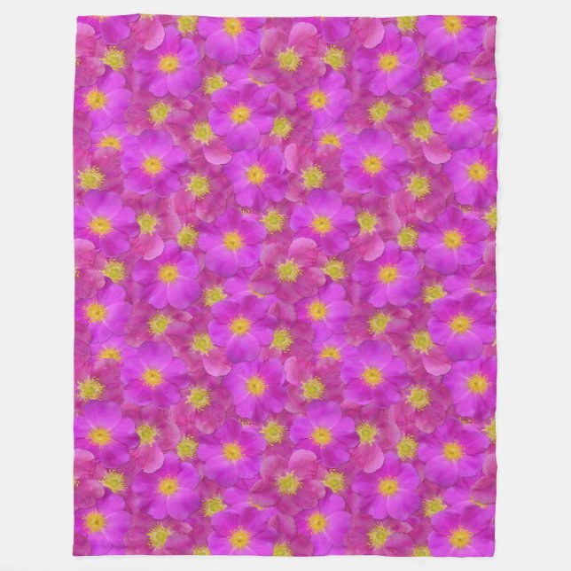 Manta Polar Patrón sin soldadura de Rosa salvaje (Anverso)