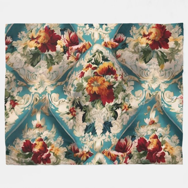 Manta Polar Patrón sinusal floral italiano (Frente (Horizontal))
