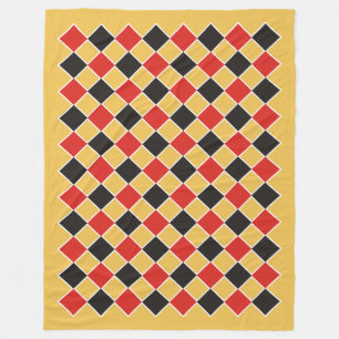 Manta Polar Patrón SQUARE - blanco rojo negro + tu fondo