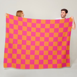 Manta Polar Patrón Subió rosa y Naranja