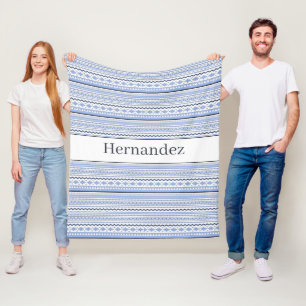 Manta Polar Patrón suroeste azul personalizado