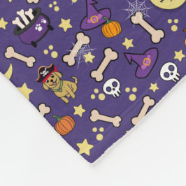 Manta Polar Patrón temático Perro de Halloween