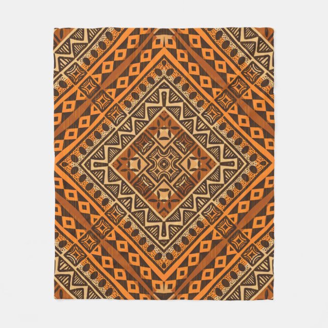 Manta Polar Patrón textil étnico tribal estilo africano (Anverso)