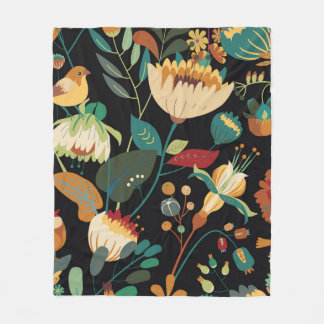 Manta Polar Patrón textil floral sin soldadura. Fantasía flora