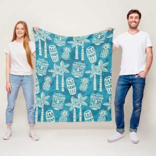 Manta Polar Patrón Tiki Retro Moderno de Mitad de Siglo