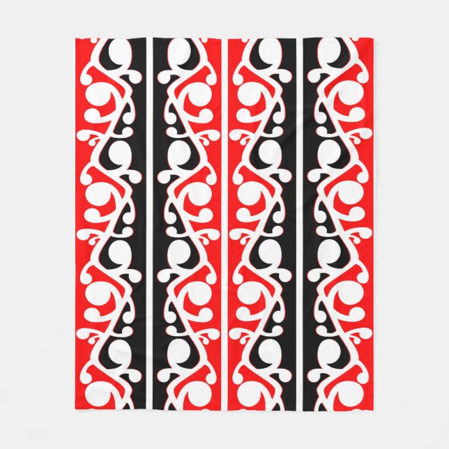 Manta Polar Patrón tradicional maorí kowhaiwhai (Anverso)