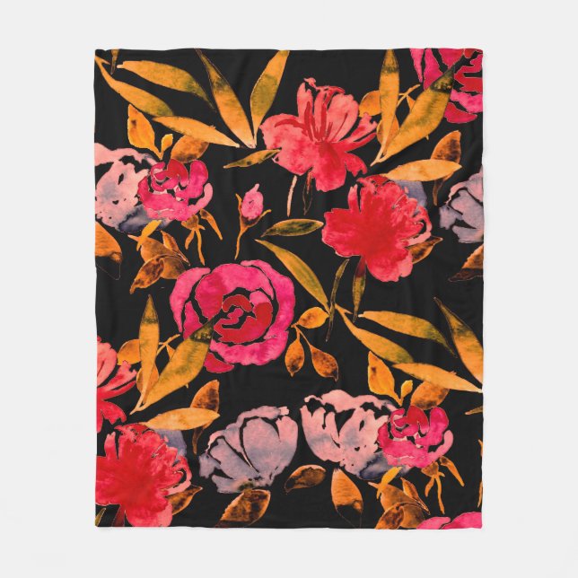 Manta Polar Patrón transparente de acuarela con un sencillo di (Anverso)