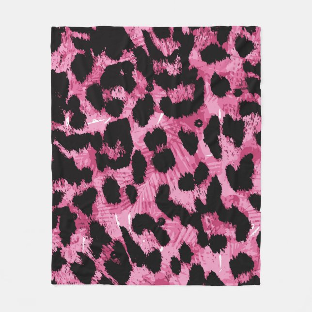 Manta Polar Patrón transparente de leopardo (Anverso)