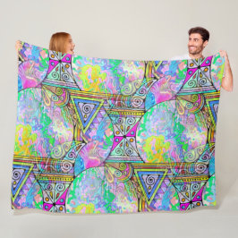 Manta Polar Patrón transparente de mano y pintura digital 56