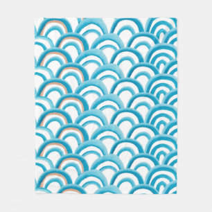 Manta Polar Patrón transparente de pintura acuarela con ondula