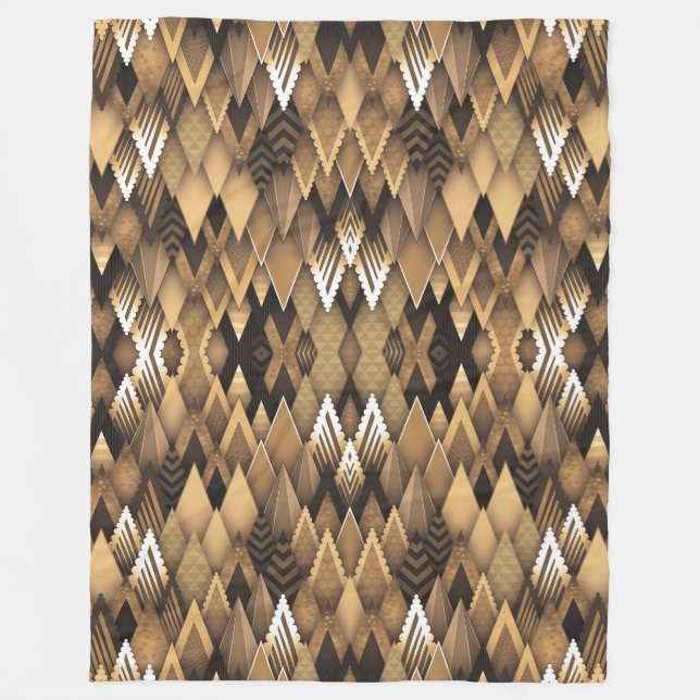 MANTA POLAR PATRÓN TRIANGULAR RÚSTICO TRIBAL (Anverso)