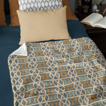 Patrón tribal azul turquesa Verde azulado Naranja 