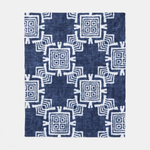 Manta Polar Patrón tribal de color denim sin fisuras