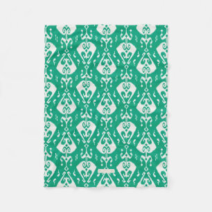 Manta Polar Patrón tribal ikat verde texturizado chic moderno