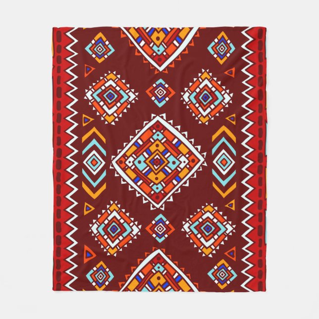 Manta Polar Patrón tribal tradicional de estilo étnico (Anverso)