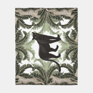 Manta Polar Patrón tropical de guepardo de árbol bananero