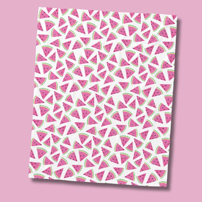 Manta Polar Patrón tropical de sandía (Watermelon fleece blanket)