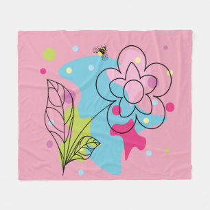 Manta Polar Patrón vectorial de moda de una flor de verano en