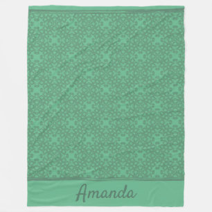 Manta Polar Patrón verde de menta personalizado