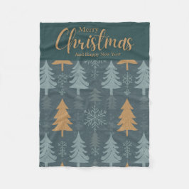 Manta Polar patrón verde de navidad alegre