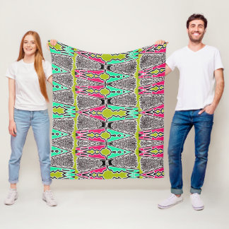 Manta Polar Patrón vibrante de arte popular geométrico floral