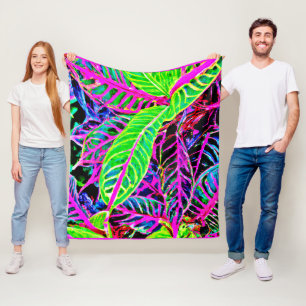 Manta Polar Patrón Vivid Foliage Elegance
