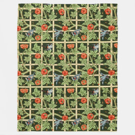 Manta Polar Patrón William Morris Trellis en verde