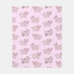 Manta Polar Patrón y puntos de pequeños lechones rosados