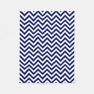 Manta Polar Patrón ZigZag Chevron grande azul y blanco de la M