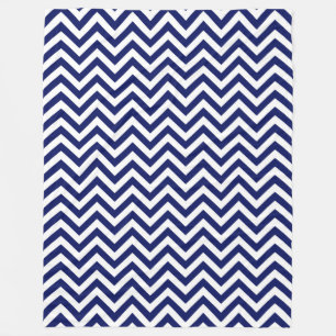 Manta Polar Patrón ZigZag Chevron grande azul y blanco de la M