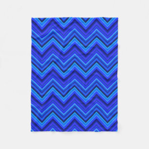 Manta Polar Patrón zigzag de franjas azules