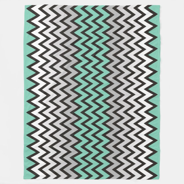 Manta Polar Patrón ZIGZAG - gris blanco negro + tu idea (Anverso)