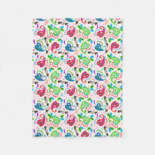 Manta Polar Patrones de flores decorativas coloridas lindas