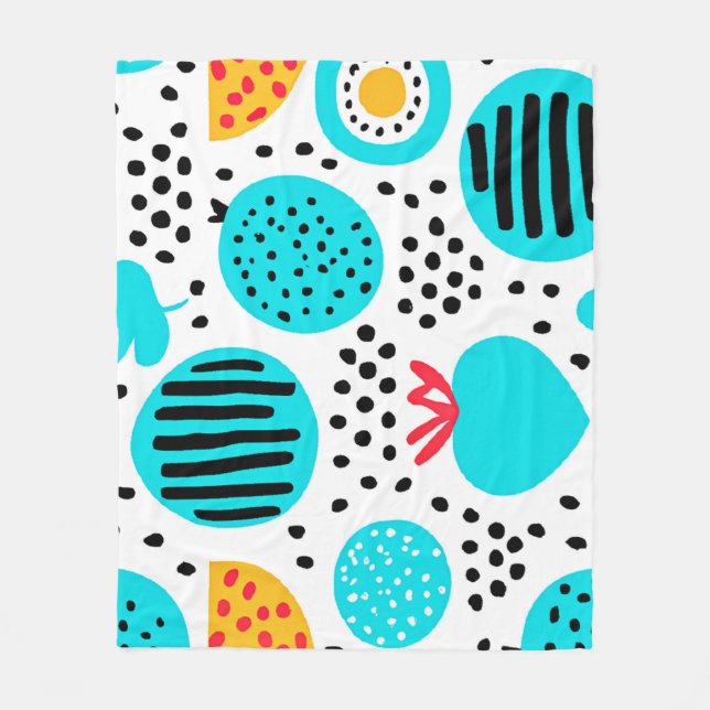 Manta Polar Patrones de frutas azules pintando arte. Compra ah (Anverso)